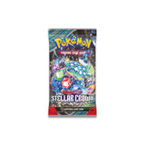 Pokémon Trading Card Game Stellar Crown pack on a white background
