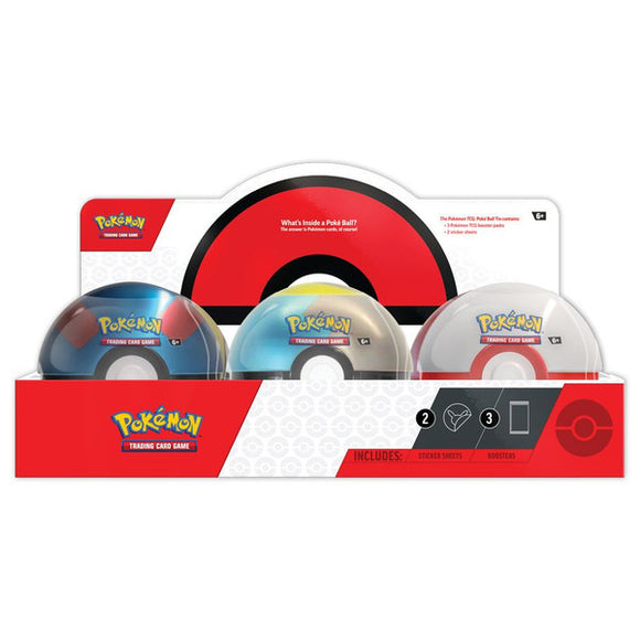 Pokémon trading card game packs with Poké Ball design on a white background