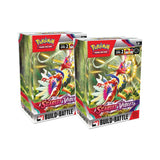 Two boxes of Pokemon Scarlet & Violet Build & Battle card game on a white background
