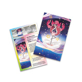 Two colorful trading cards with a character on a white background
