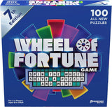 Box cover of the 'Wheel of Fortune' puzzle game, 7th Edition, featuring a blue background with colorful geometric shapes and white text.