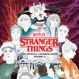 Stranger Things coloring book cover with characters and Netflix logo