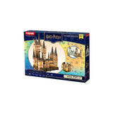 Boxed Harry Potter-themed puzzle with castle design on a white background