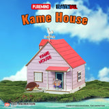 Model of Kame House from Dragon Ball with a blue sky background