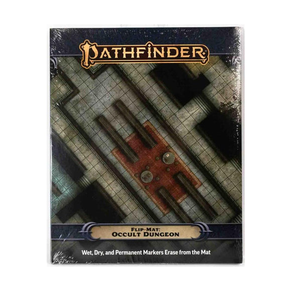 Pathfinder Occult Dungeon flip mat packaging on a white background