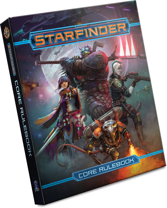 Starfinder core rulebook with characters on the cover