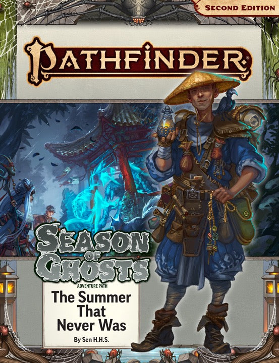 Pathfinder game book cover with a character and title 'Season of Ghosts: The Summer That Never Was' on a fantasy-themed background.