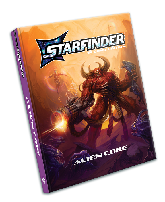 Starfinder Alien Core book with a fantasy character on the cover