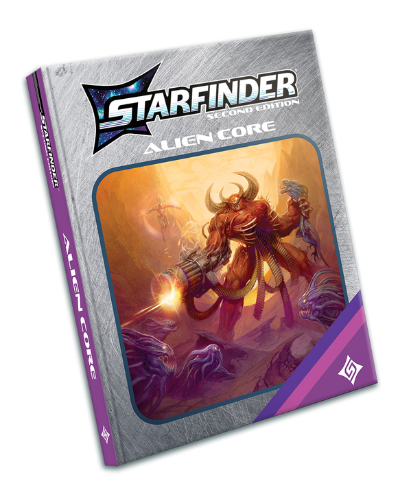 Starfinder Alien Core book with a fantasy character on the cover