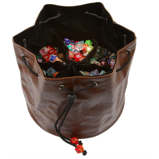 Pouch of the Endless Hoard Dice Bag - Brown/Black