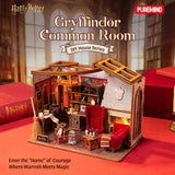Model of Gryffindor Common Room from Harry Potter on a red surface with 'PUREMIND' branding.