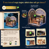 Promotional image of a potion-making class setup with detailed features and text.