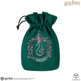 Green drawstring bag with Slytherin emblem on a white background