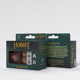 The Hobbit TCG Dice Set packaging on a white background