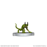 Green quasit fantasy creature figurine on a white background
