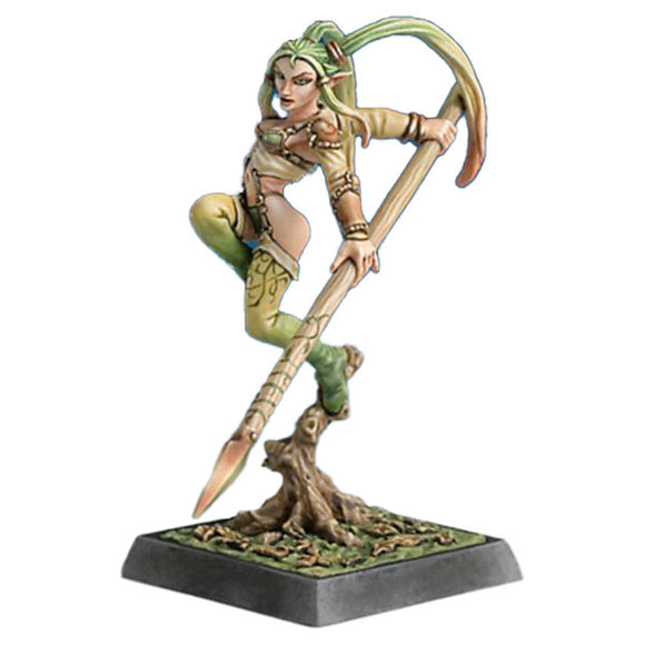 Elf figurine with bow and arrow on a white background