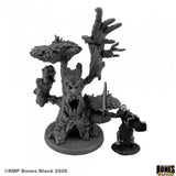 Dark fantasy miniature figure with a menacing expression on a white background, featuring 'Rampart Games' branding.