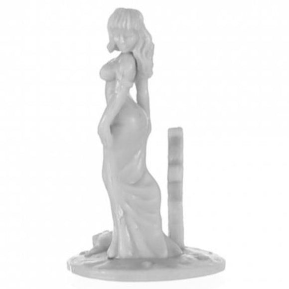 White ceramic mermaid figurine on a white background