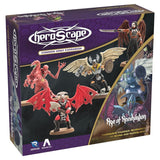 heroscape game box with figures on a purple background
