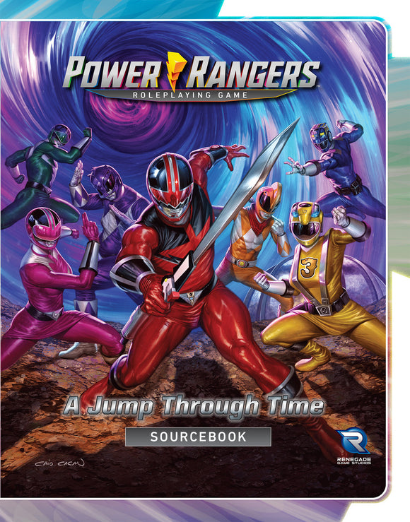 Power Rangers roleplaying game sourcebook with characters on a dynamic background