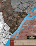 Map of Stalingrad with Axis and Allies game components