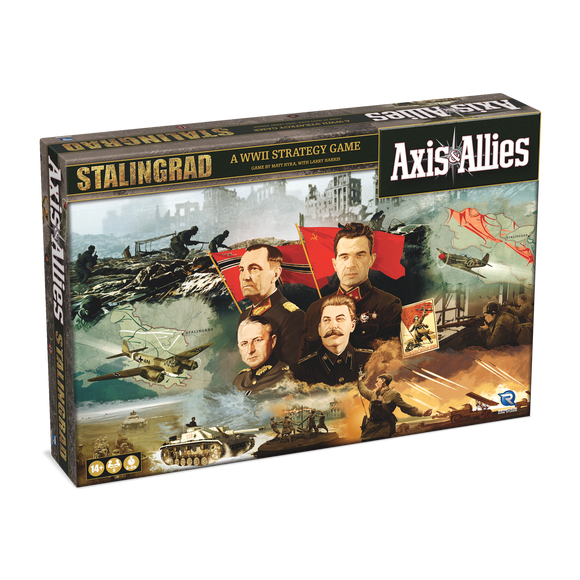 Axis & Allies Stalingrad strategy game box with military imagery and character portraits.