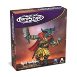 HeroSphere figurine packaging with a character holding a sword on a white background
