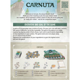 Game box for 'Carnuta' with game overview, goal, and contents listed.
