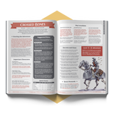 Open book with game design elements on a white background
