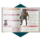 Open book showing a creature illustration and text on a white background