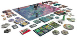 Board game with colorful tiles and pieces on a white background