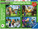 Minecraft bumper puzzle pack with four puzzles on a green box