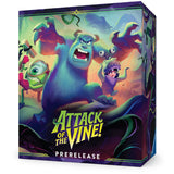Board game box titled 'Attack of the Vine!' with colorful characters on a white background