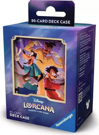 Disney Lorcana trading card game deck case packaging with characters on a blue background