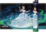 Disney Lorcana trading card game playmat with Cinderella design and packaging.
