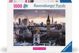 Ravensburger puzzle box featuring a cityscape with a clock tower and Ferris wheel.