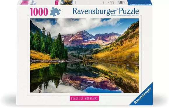 Ravensburger puzzle box with mountain and lake scenery