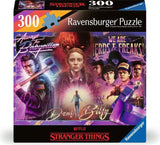 Ravensburger Stranger Things 300-piece puzzle box with character images and text.