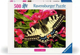 Ravensburger puzzle box with a butterfly on pink flowers