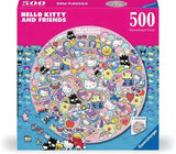 Puzzle box with Hello Kitty and Friends design on a blue and pink background