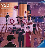 Ravensburger Titanic puzzle box with illustration of people on a ship deck and fireworks.