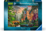 Ravensburger puzzle box with a scenic house and garden illustration
