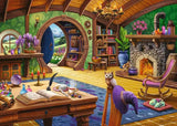 Fantasy room with a desk, fireplace, and owl