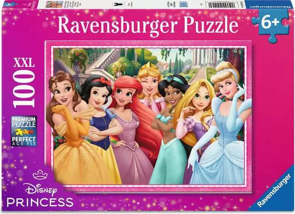Ravensburger Disney Princess puzzle box with characters on a pink background