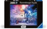 Ravensburger Star Wars puzzle box with artwork of characters and vehicles on a white background
