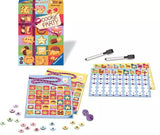 Cookie Party game set with board, markers, and dice on a white background