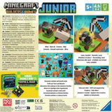 Minecraft Builders & Biomes Junior game box with colorful illustrations and text.