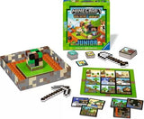 Minecraft Junior board game set with pieces and packaging on a white background