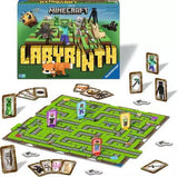 Minecraft Labyrinth board game with characters and maze on a white background
