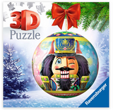3D Nutcracker puzzle packaging with Christmas tree and snowflakes, featuring Ravensburger brand.